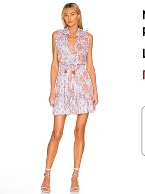 Poupette St. Barth Triny Mini Dress In Sky Grenade Size Small